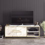 Hanah Home Polka - White Soporte de TV Blanco y Dorado